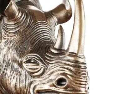 Rhinoceros head on the wall 3D model