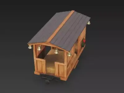 Reindeer Stable Stock Car 3D Model Low-poly 3D model