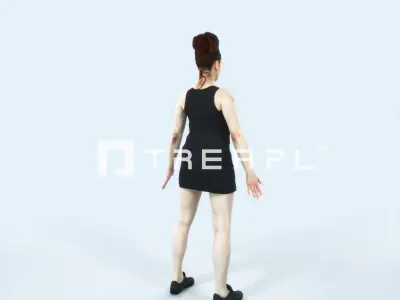 Yearn 01B Animated Rigged Sports Woman Low-poly 3D model