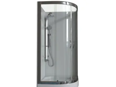 Shower Curved Cabin 02 3D model