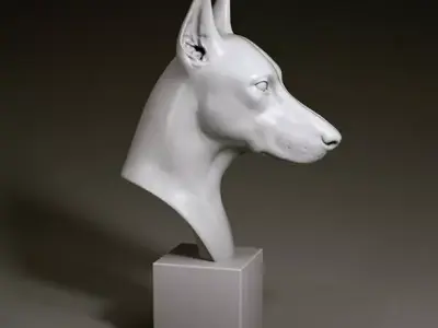 Dog bust 01 3D model