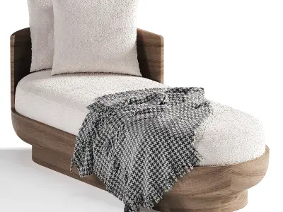 Ciro Fabric Left Arm Daybed 3D model