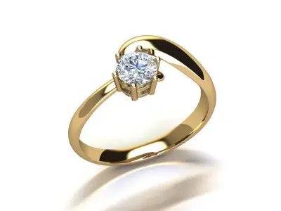 Fancy Engagement Ring P-01-367 3D print model