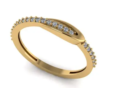 wave wedding ring 3D print model