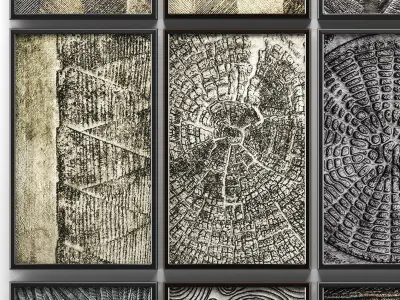 Collection of paintings for walls 9 3D model