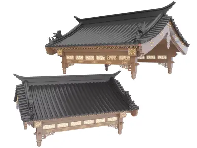 Chinese eaves Low-poly 3D model