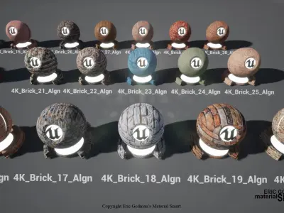 Brick World Aligned Materials 3D model