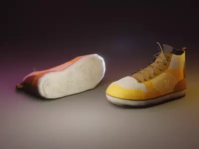sneakers low poly two shoes Free low-poly 3D model