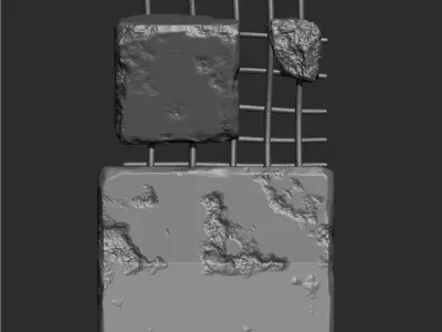 Damaged Concrete Columns IMM Brush Pack 8 in One 3D model