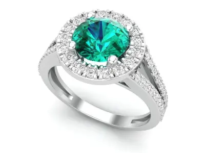 AV 623 Diamond Ladies Split Shank Bridal Engagement Ring 3D print model