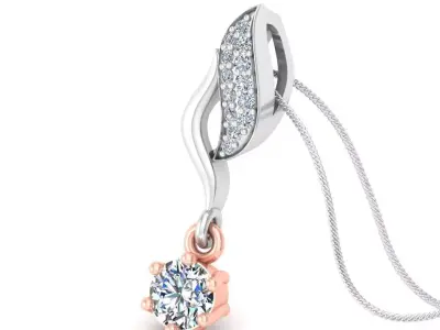 pendant diamond gold and rose gold 3D print model purchase