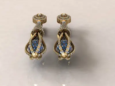 Earrings pear drop 3 3D print model