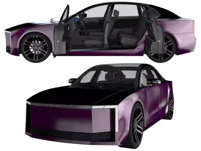 Generic Electric Sedan Bestia purple 3D model