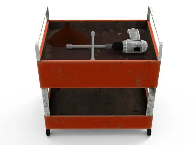 Tools Trolley Low-poly 3D model