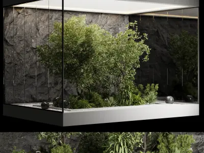 Plants Behind-Galss 06 - indoor plant garden set 436 Low-poly 3D model