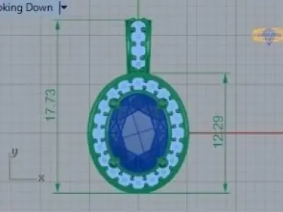 Oval Shape Pendant 227 3D print model