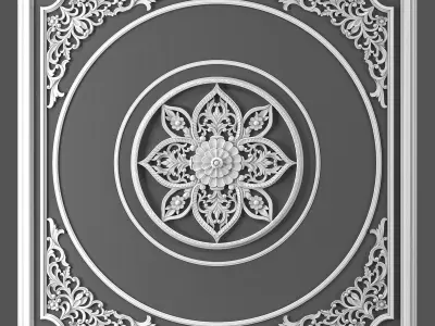 Decorative Frame - White Ornament Vol 01 3D model