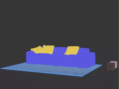 3dsjjg couch with pillows Free 3D model