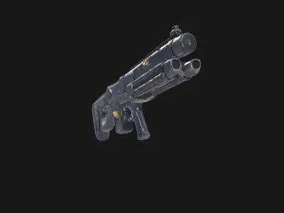 Cyber Plasma Rifle Decorative Sci-Fi Model Low-poly 3D model