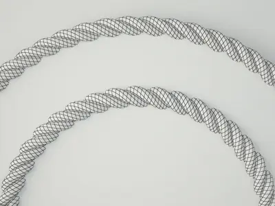 Beach Towel Striped Rope Mirror 3D model