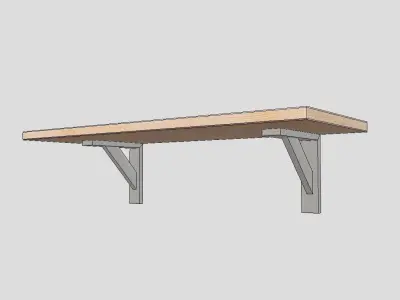 Wall Shelf 6 Low-poly 3D model