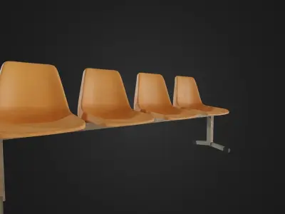 Old Waiting Bench 01 Low-poly 3D model