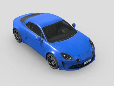 Renault Alpine A110 2018 Low-poly 3D model