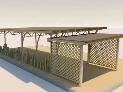 Car parking Low-poly 3D model