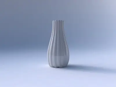 Vase curved with smooth vertical ribbons 3D print model