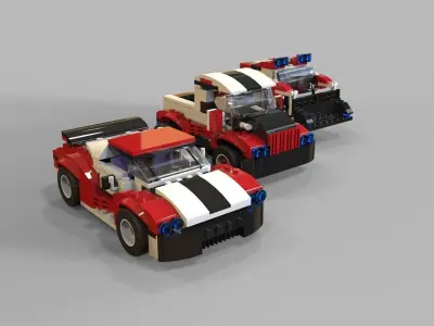 Lego cars pack 2 3D model