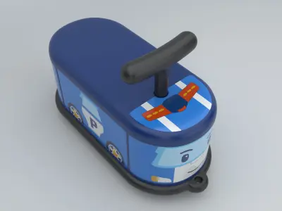 Police Toy Push Car 3D model