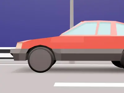 Low Poly Simple Car Low-poly 3D model