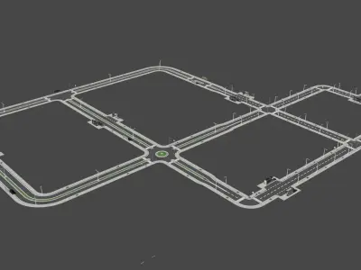 City Road Pack Free low-poly 3D model