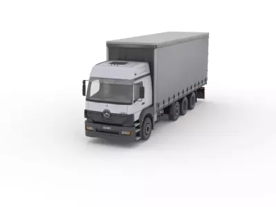 Mercedes-Benz Axor 3228 Cargo Truck HQ Model Low-poly 3D model