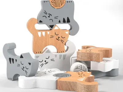 Constructor-puzzle-decor Stack-a-Cats 3D model