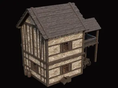 Medieval Village Pack  - 10 Assets - 4K Textures Game Ready Low-poly 3D model