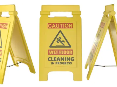 Wet Floor Sign 3D model
