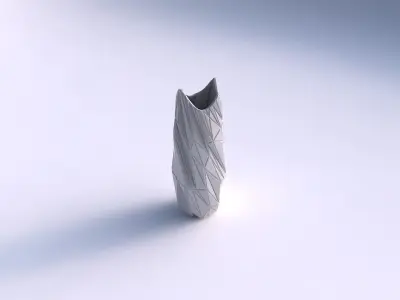 Vase twisted double arc hexagon with random triangle plates 2 3D print model