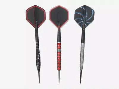 Steel tip Dart Set 3D model