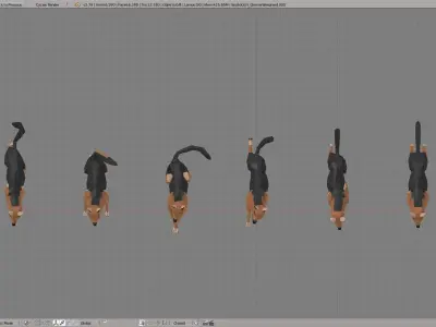 German Shepherd Low-poly 3D model