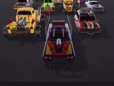 Post Apocalyptic Cars Low-poly 3D model