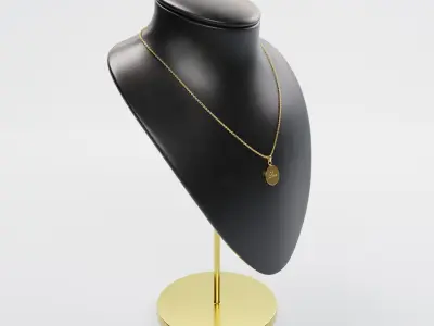 Jewelry Necklace Display Bust 3D model