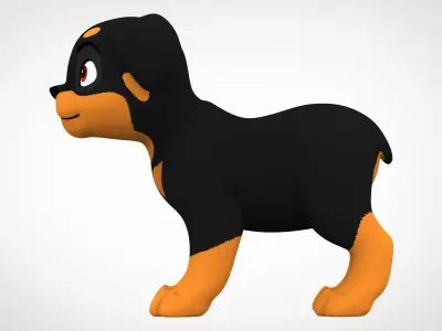 Rottweiler  Low-poly 3D model