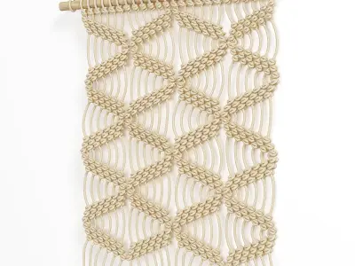 Macrame wall hanging 3D model