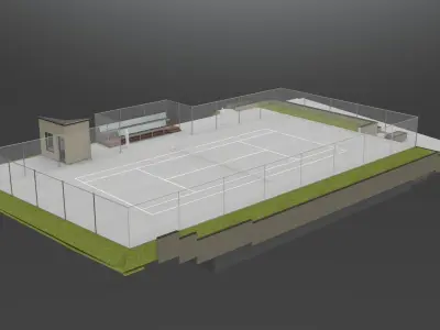 Subterranean Garage with tennis court 3D model