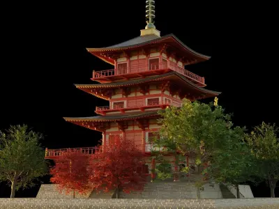 pagoda japanese 3D model