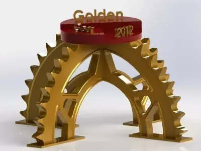 The Golden Gear Trophy 2012 Free 3D model