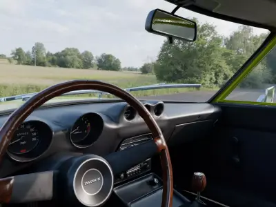 Datsun 240Z with detailed interior Low-poly 3D model