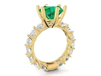 Luxury Round Cut Engagement Ring 3D Model 1731 3D print model