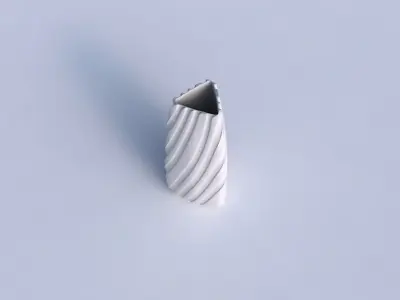 Vase triangle with twisted smooth ribbons    3D print model